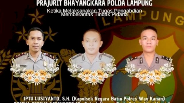 Kapolri Naikkan Pangkat Tiga Anggota Polri Yang Gugur Ditembak Mati Oknum TNI 