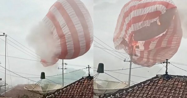 Balon Udara di Malang Nyangkut dan Terbakar di Tiang Listrik, Ribuan Rumah Alami Pemadaman