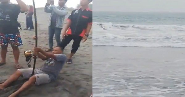 Viral Pemancing Selamatkan Wisatawan Terseret Ombak Hanya Pakai Drone dan Joran 