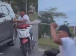 Viral Pemotor Pukul Mobil Pakai Sajam di Jalanan Pekanbaru 