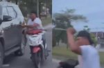 Viral Pemotor Pukul Mobil Pakai Sajam di Jalanan Pekanbaru&nbsp;