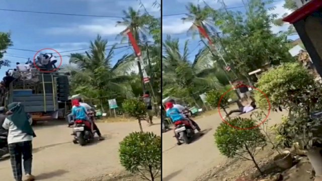 Viral Peserta Karnaval Sound Horeg Jatuh dari Ketinggian Usai Tersangkut Kabel Listrik