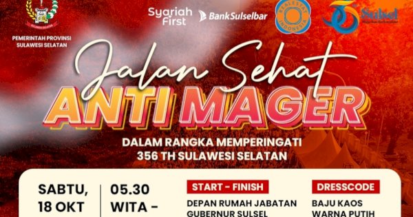 Meriahkan HUT 356 Tahun Sulsel, Pemprov Gelar Jalan Santai Berhadiah Rumah, Umroh hingga Sepeda Motor