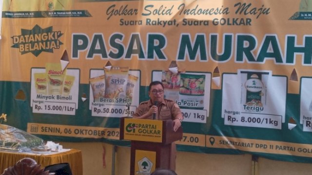 Gelar Pasar Murah, dan Pemeriksaan Kesehatan Gratis, Bupati Takalar Apresiasi Partai Golkar di HUT nya yang ke 61