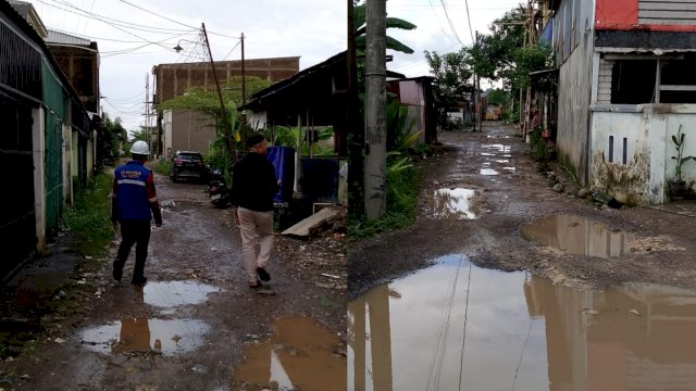 Kondisi Jalan Borong Raya Baru 7, Kelurahan Batua, Kecamatan Panakukang, Makassar. 
