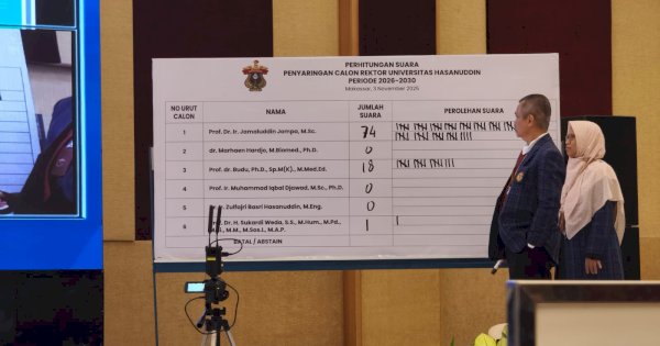 Hasil Pilrek Unhas Tahap I: Prof JJ Unggul Telak, Dosen UNM Dapat Satu Suara