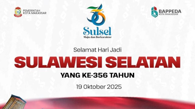Bappeda Makassar Sampaikan Selamat Hari Jadi Ke-356 Sulsel, Terus Melaju Sejahterakan Rakyat