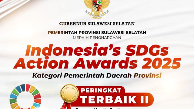 Sulsel Masuk Peringkat Terbaik II SDGs Action Awards Berkat Program Mandiri Benih