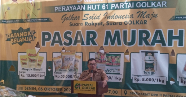 Bupati Takalar Apresiasi Pasar Murah HUT Partai Golkar ke-61