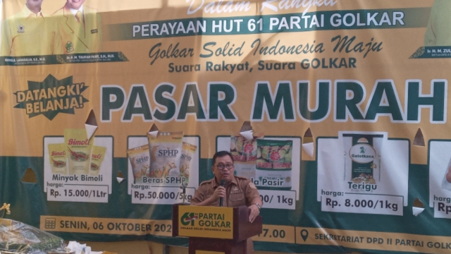 Bupati Takalar Apresiasi Pasar Murah HUT Partai Golkar ke-61