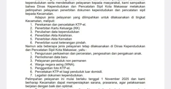 Disdukcapil Makassar Luncurkan Layanan Adminduk di 15 Kecamatan
