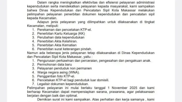 Disdukcapil Makassar Luncurkan Layanan Adminduk di 15 Kecamatan