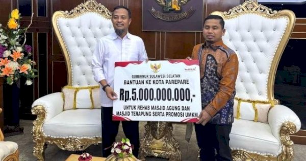 Terima Bantuan Rp5 Miliar, Wali Kota Parepare Apresiasi Dukungan Pemprov Sulsel