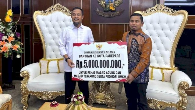 Terima Bantuan Rp5 Miliar, Wali Kota Parepare Apresiasi Dukungan Pemprov Sulsel