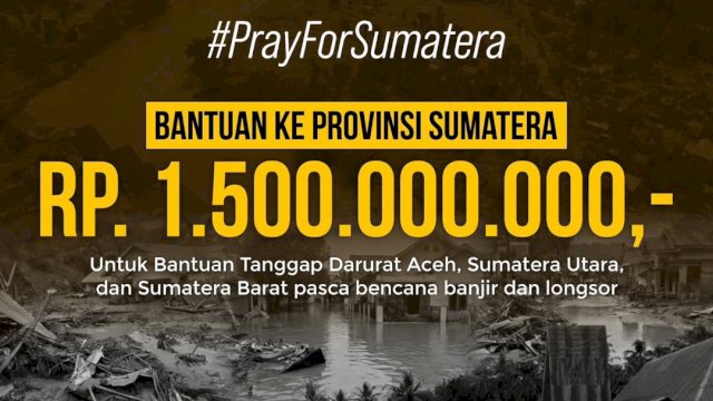 Gubernur Sulsel Berikan Rp1,5 M Bantuan Keuangan Bencana di Sumatra