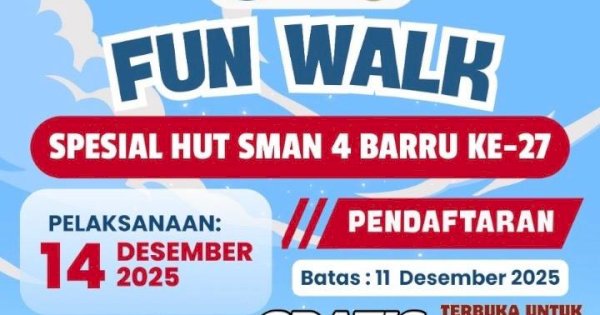 Ayo Meriahkan Fun Walk Spesial HUT SMAN 4 Barru ke-27: Gratis, Seru, dan Banyak Hadiah!