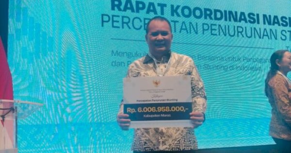Berhasil Tekan Stunting, Pemkab Maros Terima Dana Insentif Fiskal Rp 6 Miliar Lebih