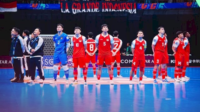 Timnas Futsal Indonesia usai memastikan lolos perempat final Piala Asia Futsal 2026. (foto: Timnas Futsal) 