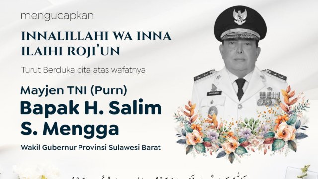 Gubernur Sulsel Andi Sudirman Sampaikan Duka Cita Atas Wafatnya Wagub Sulbar Salim S Mengga