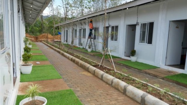 Potret pembangunan rumah hunian di Desa Napa, Kecamatan Batang Toru, Kabupaten Tapanuli Selatan, Sumatra Utara (foto: Humas Kemen PU)