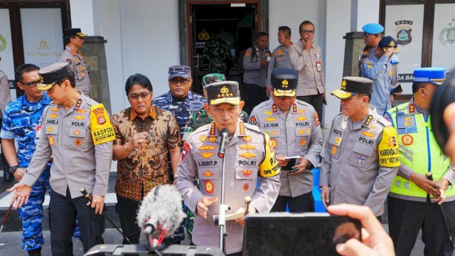 Kapolri Jenderal Listyo Sigit Prabowo usai meninjau pusat wisata dan persiapan arus balik Lebaran di Command Center ITDC, Nusa Dua, Bali, Selasa (24/3/2026). (Foto: Istimewa) 