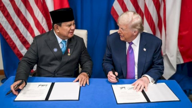 Presiden Prabowo Subianto saat bertemu Presiden Donald Trump di Washington DC, beberapa waktu lalu. (Foto: Sekretariat Kabinet) 