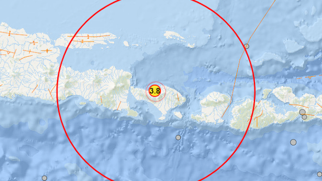 Tangkapan layar titik Genoa di Pulau Bali. (Sumber: BMKG). 