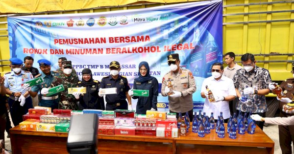 DJBC Sulbagsel Musnahkan Barang Ilegal, Mulai Dari Rokok, MMEA Hingga Kosmetik 