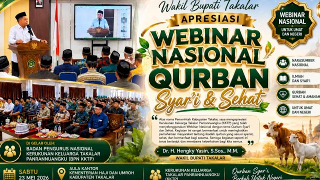 Wakil Bupati Hengky Yasin Buka Webinar Nasional Qurban di Takalar
