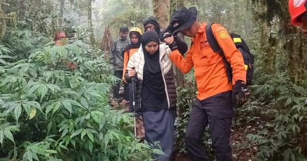 Tim SAR Gabungan Evakuasi 2 Pendaki Alami Cedera dan Asma di Gunung Bulubaria