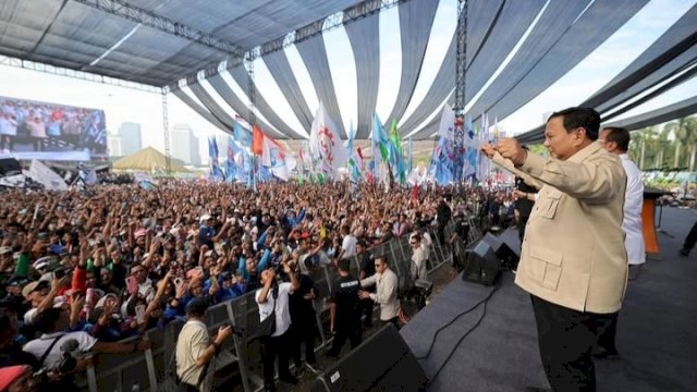 Presiden Prabowo saat menghadiri May Day 2026 di Monas. 