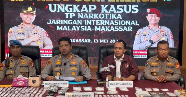 Polisi Bongkar Peredaran Narkoba Jaringan Internasional di Makassar, Sita 1,45 Kg Sabu 