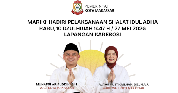 Karebosi Jadi Pusat Salat Idul Adha Kota Makassar, Kurban Presiden Disembelih di Masjid At-Taqwa