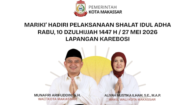 Karebosi Jadi Pusat Salat Idul Adha Kota Makassar, Kurban Presiden Disembelih di Masjid At-Taqwa