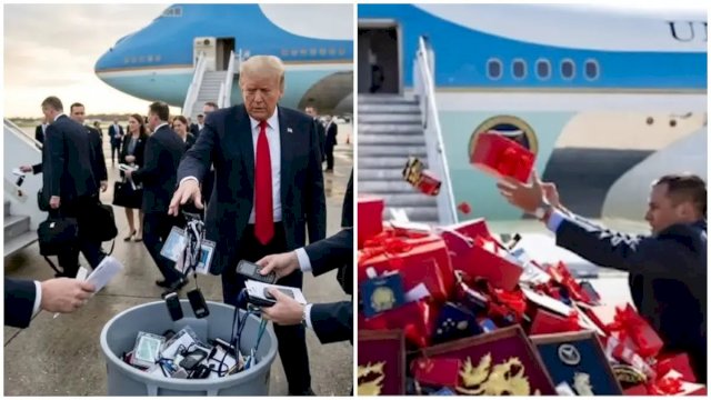 Rombongan Trump Buang Semua Hadiah dari China Sebelum Pulang ke AS