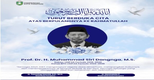 Wali Kota Tasming Hamid Ikut Berduka AtasWafatnya Prof Muhammad Siri Dangnga