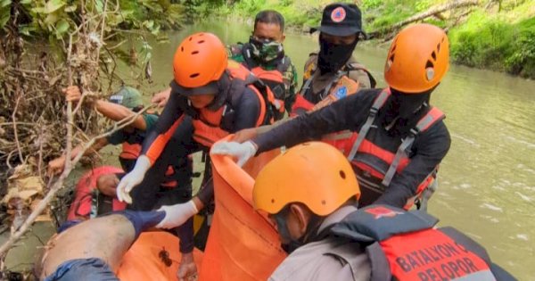 Tim SAR Temukan Lansia Yang Hanyut di Sungai Bulu Tanah Bone, Kondisinya Meninggal Dunia 