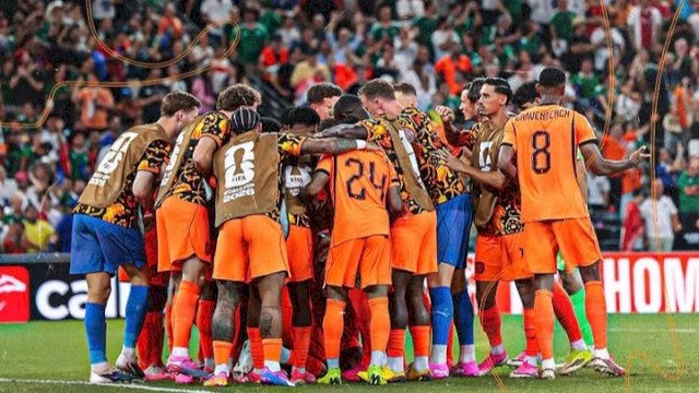 Skuad Belanda saat melawan Maroko di Piala Dunia 2026. (Foto: ig/@onsoranje) 