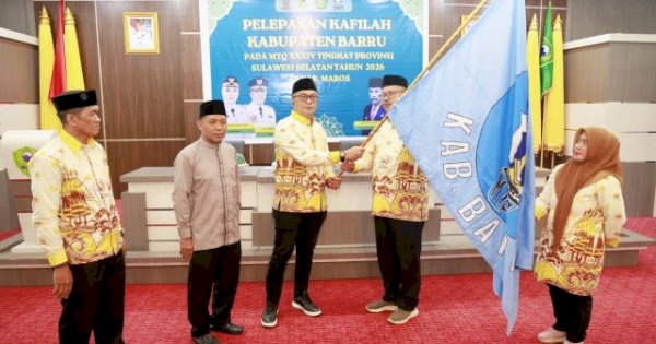Wabup Barru Lepas Kafilah MTQ, Tekankan Mental dan Akhlak Peserta