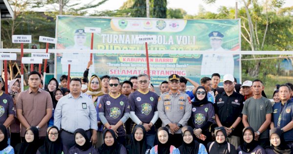Wakili Bupati Andi Ina Kartika, Wabup Abustan Buka Turnamen Voli Bupati Cup 2026