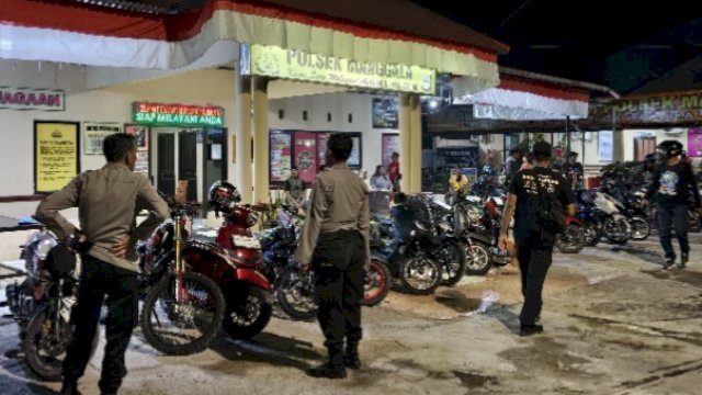 Antisipasi Gangguan Kamtibmas Malam Minggu, Polsek Manggala Amankan 17 Motor Knalpot Brong