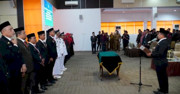 Tasming Hamid Lantik Pejabat Administrator, Pengawas, Kepala Sekolah, dan Kepala Puskesmas