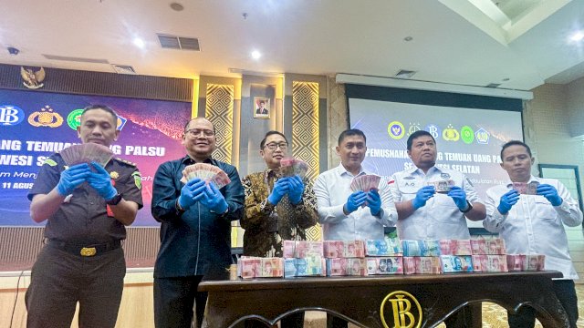 4.144 Lembar Uang Rupiah Palsu Dimisnakhan BI Sulsel