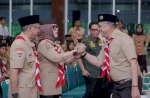 Bupati Barru Andi Ina Kartika Lepas 38 Anggota Kontingen Jambore Nasional XII ke Cibubur