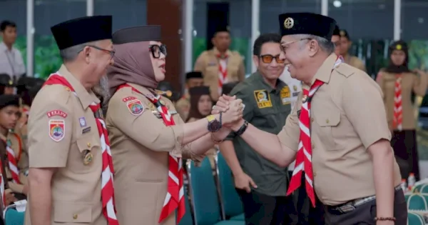 Bupati Barru Andi Ina Kartika Lepas 38 Anggota Kontingen Jambore Nasional XII ke Cibubur