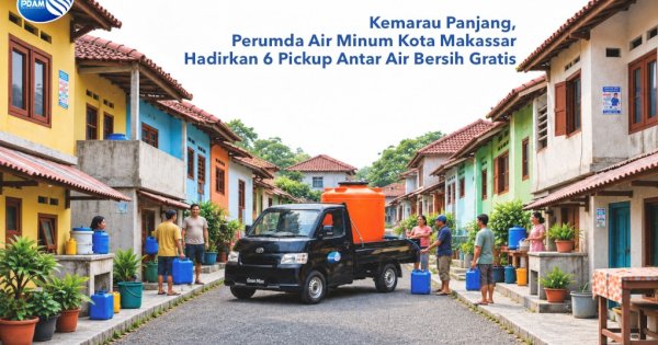 PDAM Makassar Gerak Cepat Hadapi Kemarau, 6 Pickup Antar Air hingga ke Lorong