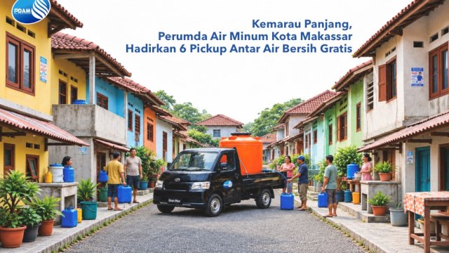 PDAM Makassar Gerak Cepat Hadapi Kemarau, 6 Pickup Antar Air hingga ke Lorong