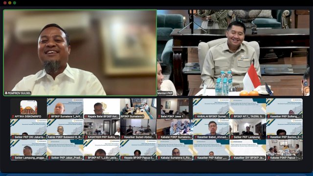 Gubernur Sulsel Andi Sudirman Sulaiman sat mengikuti Rapat Koordinasi secara virtual melalui Zoom Meeting, Kamis (17/9/2026),