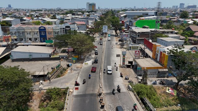 Penampakan Jalan Areopala dari atas setelah dilakukan pengerjaan lewat Program MYP Pemprov Sulsel.