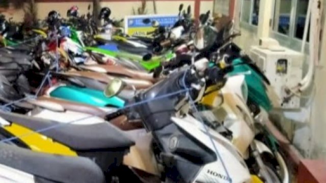 Ilustrasi sejumlah motor disita.